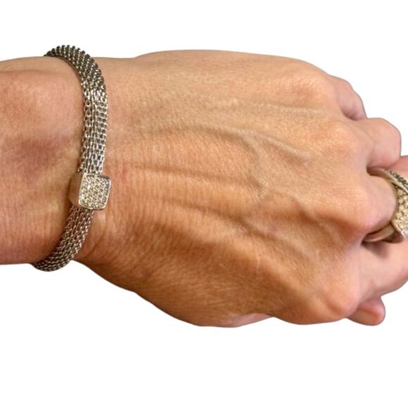 Park Lane PLUSH Bracelet Silver Pave Crystal Adjustable NWT - Picture 7 of 7